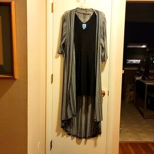 Crazy Train brand black and white striped duster.